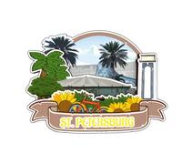 St. Petersburg Florida USA America Fridge Magnet 3D Wooden City Travel Souvenirs Handmade Crafts Refrigerator Magnets Stickers Home Decor Collection Gift