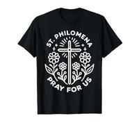 St. Philomena Pray for Us Catholic Prayer Floral Value Graphic T-Shirt