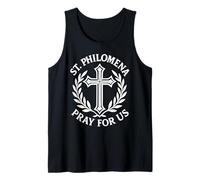 St. Philomena Pray for Us Catholic Religious Cross Tank Top