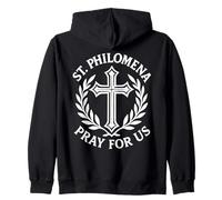 St. Philomena Pray For Us Catholic Religious Cross Zip Hoodie