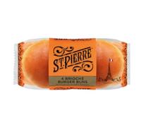 St Pierre 4 Brioche Burger Buns x Case of 9 | Soft & Buttery French Style Buns | Ideal for Burgers, BBQs & Catering | Golden & Fluffy