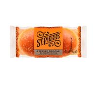 St Pierre 4 Seeded Brioche Burger Buns x Case of 9 | Soft & Buttery Gourmet Buns | Sesame Topped | Perfect for Burgers, BBQs & Catering