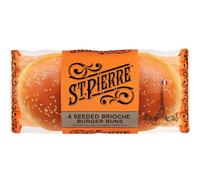 St Pierre Seeded Brioche Burger Buns - 4x9