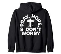 St Pio Pray Hope and Don't Worry Quote Catholic Saint Zip Hoodie