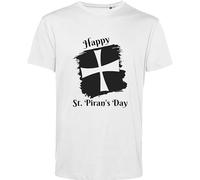St. Piran's Day T Shirt Happy St. Piran's Day Feast of Saint Piran Flag of Cornwall Gift for GF/BF Gift for Friends Gift for Family Birthday Xmas Unisex Adult & Kids Top