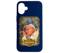 St Pope John Paul II Cross Catholic Saint Polish Case for iPhone 16 Plus