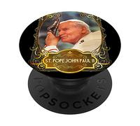 St Pope John Paul II Cross Catholic Saint Polish PopSockets Adhesive PopGrip