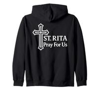 St. Rita Pray For Us Catholic Christian Devotional Zip Hoodie
