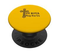 St Rita Pray For Us Catholic Saint Cross PopSockets Adhesive PopGrip