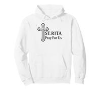 St Rita Pray For Us Catholic Saint Cross Pullover Hoodie