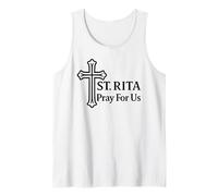 St Rita Pray for Us Catholic Saint Cross Tank Top