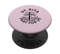St. Rita Pray For Us Cross Faith PopSockets Adhesive PopGrip