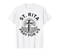 St. Rita Pray for Us Cross Faith T-Shirt