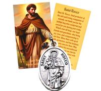 St Rocco Medal Patron Saint of Dogs Italian Collar Medallion Holy Card