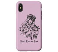 St Rose of Lima Catholic Saints Vintage Patron Saint Gardens Case for iPhone X/XS