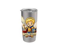 St Saint Michael for Kids Catholic Archangel Chibi Pray Stainless Steel Insulated Tumbler