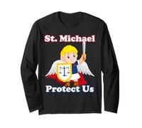 St Saint Michael for Kids Catholic Kids Archangel Pray Long Sleeve T-Shirt