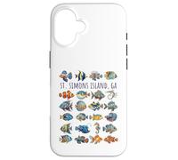 St Simons Island GA Colorful Fish Design Case for iPhone 16