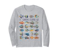 St Simons Island GA Colorful Fish Design Long Sleeve T-Shirt