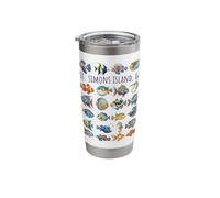 St Simons Island GA Colorful Fish Design Stainless Steel Insulated Tumbler