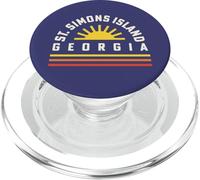St. Simons Island Georgia Retro Vintage Sunset PopSockets PopGrip for MagSafe