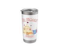 St Simons Island Georgia Whimsy Beach Sand Castle Crab Stainless Steel Insulated Tumbler