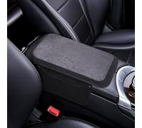 ST SoleMe.Tc Arm Rest Cover for Car with 2 Storage Bags, Central Console Cover Armrest Pad, Suede Leather, Auto Interior Accessories for Most Vehicles, All-Season Comfort, Black