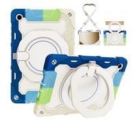 ST SoleMe.Tc Case Compatible with Samsung A11+ /A9+ 11 Inch with Shoulder Strap, Silicone + PC Shockproof galaxy Tab A11 Plus/A9 Plus Protective Cover with 360° Rotatable Kickstand, Rainbow Blue