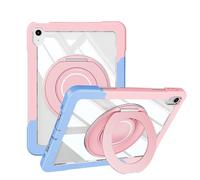 ST SoleMe.Tc Case for iPad A16 11th 2025/10th 2022, Slim Crystal Armor Shockproof Silicon + PC Tablet Cover with 360° Rotating Stand, Anti-Yellowing, Pink Blue