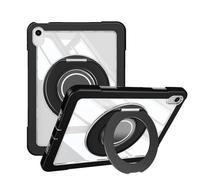 ST SoleMe.Tc Case for iPad A16 11th 2025/10th 2022, Slim Crystal Armor Shockproof Silicon + PC Tablet Cover with 360° Rotating Stand, Anti-Yellowing, Black