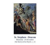 St. Stephen - Deacon Holy Card (10-pack) with Two Free Prayer Cards Included