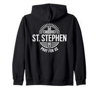 St. Stephen Pray For Us Catholic Saint Martyr Zip Hoodie