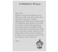 St. Thomas Aquinas Medal and A Student's Prayer Holy Card | 1" Silver Tone Medal | Devotional Holy Card | Catholic Gift | Made in the USA