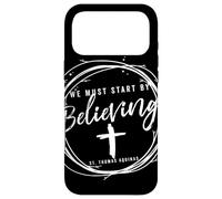 St Thomas Aquinas Start Believing Catholic Saint Quotes Case for iPhone 17 Pro Max