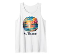 St Thomas Tropical Island Fun Ocean Sunset Vibes Tank Top