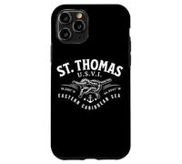 St. Thomas U.S.V.I. Eastern Caribbean Coordinates White Ink Case for iPhone 11 Pro