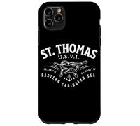 St. Thomas U.S.V.I. Eastern Caribbean Coordinates White Ink Case for iPhone 11 Pro Max