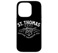 St. Thomas U.S.V.I. Eastern Caribbean Coordinates White Ink Case for iPhone 14 Pro
