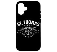 St. Thomas U.S.V.I. Eastern Caribbean Coordinates White Ink Case for iPhone 16