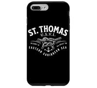 St. Thomas U.S.V.I. Eastern Caribbean Coordinates White Ink Case for iPhone 7 Plus/8 Plus