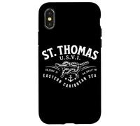 St. Thomas U.S.V.I. Eastern Caribbean Coordinates White Ink Case for iPhone X/XS