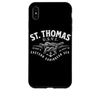 St. Thomas U.S.V.I. Eastern Caribbean Coordinates White Ink Case for iPhone XS Max