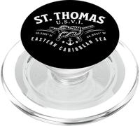 St. Thomas U.S.V.I. Eastern Caribbean Coordinates White Ink PopSockets PopGrip for MagSafe