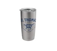 St. Thomas U.S.V.I. Eastern Caribbean Sea Coordinates Aged Stainless Steel Insulated Tumbler