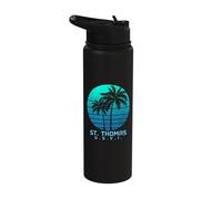 St. Thomas US Virgin Islands Pride Vacation USVI Vintage Stainless Steel Insulated Water Bottle