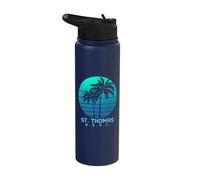 St. Thomas US Virgin Islands Pride Vacation USVI Vintage Stainless Steel Insulated Water Bottle