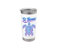 St Thomas USVI Caribbean Tribal Turtle Tropical Beach Island Stainless Steel Insulated Tumbler