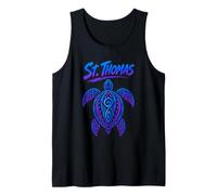 St Thomas USVI Caribbean Tribal Turtle Tropical Beach Island Tank Top