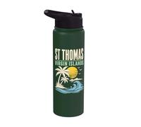 St Thomas Virgin Islands Beach Stainless Steel Insulated Water Bottle