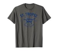 St. Tropez France Yacht Club Coordinates Navy Print T-Shirt